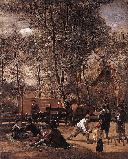 Jan Steen Skittle Players Outside an Inn